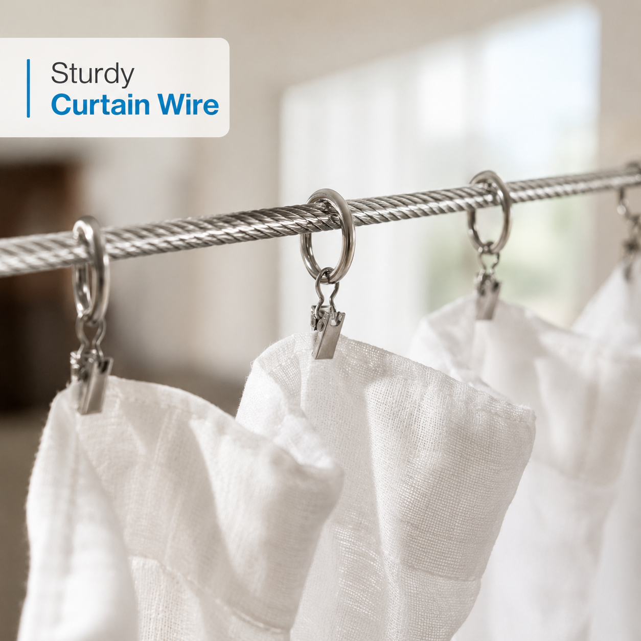 PVC coated Steel Wire 6mm thick heavy duty Rope Cable  Waterproof, Strong Multi-Purpose Rope for GYM, Laundry Clothesline, Curtain Wire & Cradle