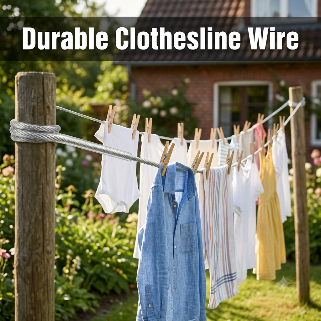 PVC coated Steel Wire 6mm thick heavy duty Rope Cable  Waterproof, Strong Multi-Purpose Rope for GYM, Laundry Clothesline, Curtain Wire & Cradle