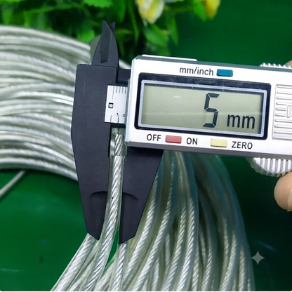 PVC coated Steel Wire 6mm thick heavy duty Rope Cable  Waterproof, Strong Multi-Purpose Rope for GYM, Laundry Clothesline, Curtain Wire & Cradle